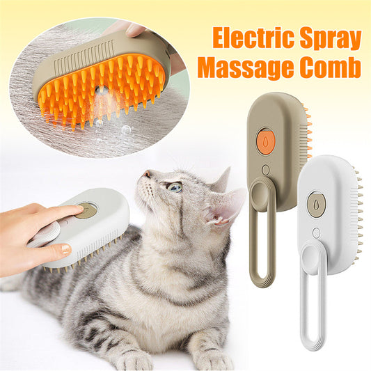 Electric pet steam brush for cats and dogs
